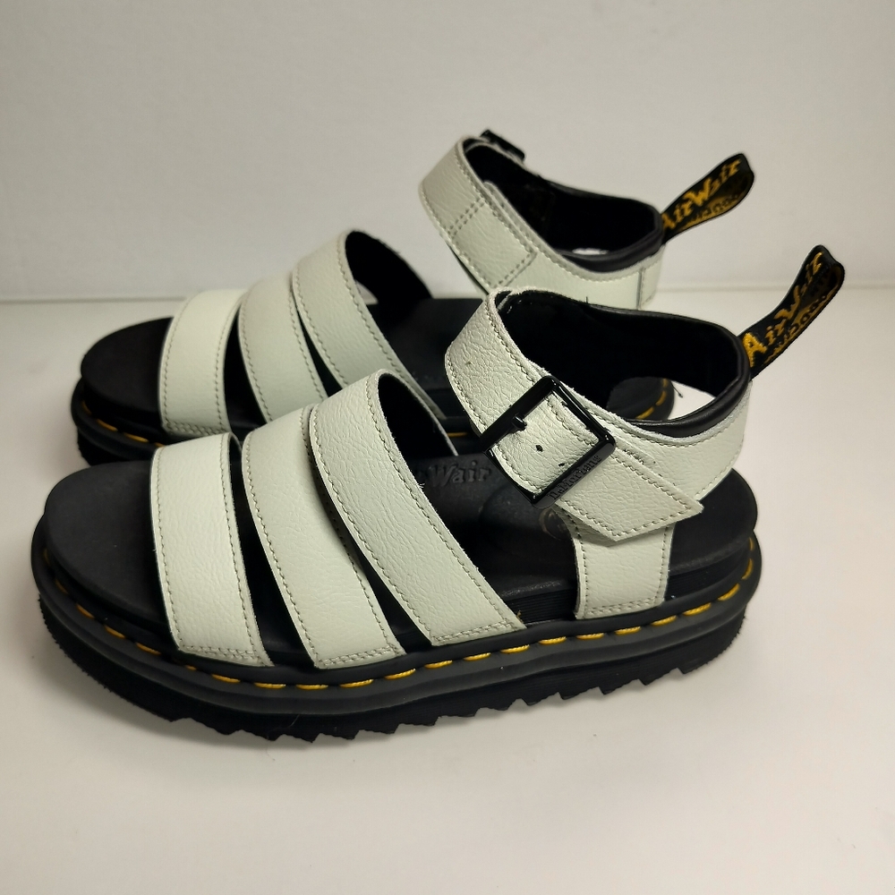 Doc Martens Blaire Hydro Pebble Leather Platform Sandals Women's Size 5M Pre-own